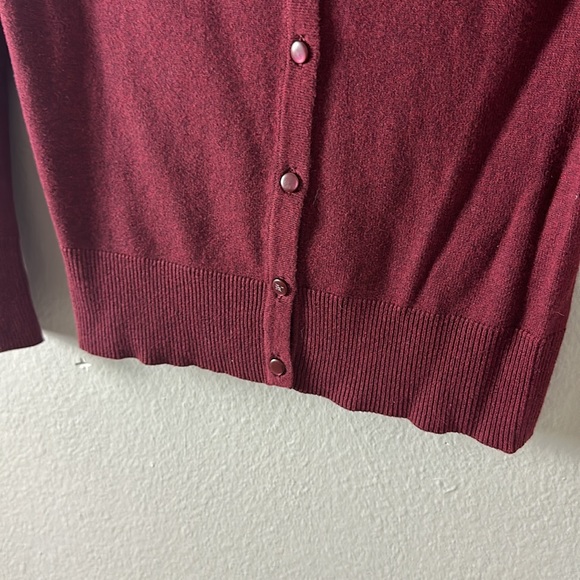 Merona Brand Maroon Red Jeweled Collar Button Up Cardigan - Picture 3 of 6